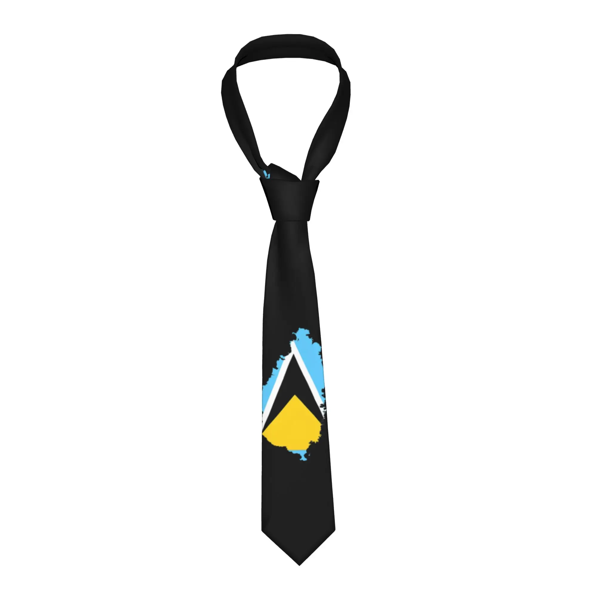 

Flag Map of Saint Lucia Men Women Neckties Slim 8 cm Narrow Neck Ties for Men Suits Accessories Gravatas Wedding Office