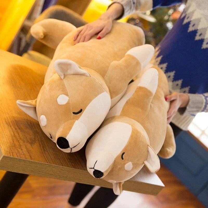 Long Pillow Lovely Shiba Dog Plushie Pillow Cushion for Sleeping and Cuddling Toy Sofa Decorations Throw Pillows