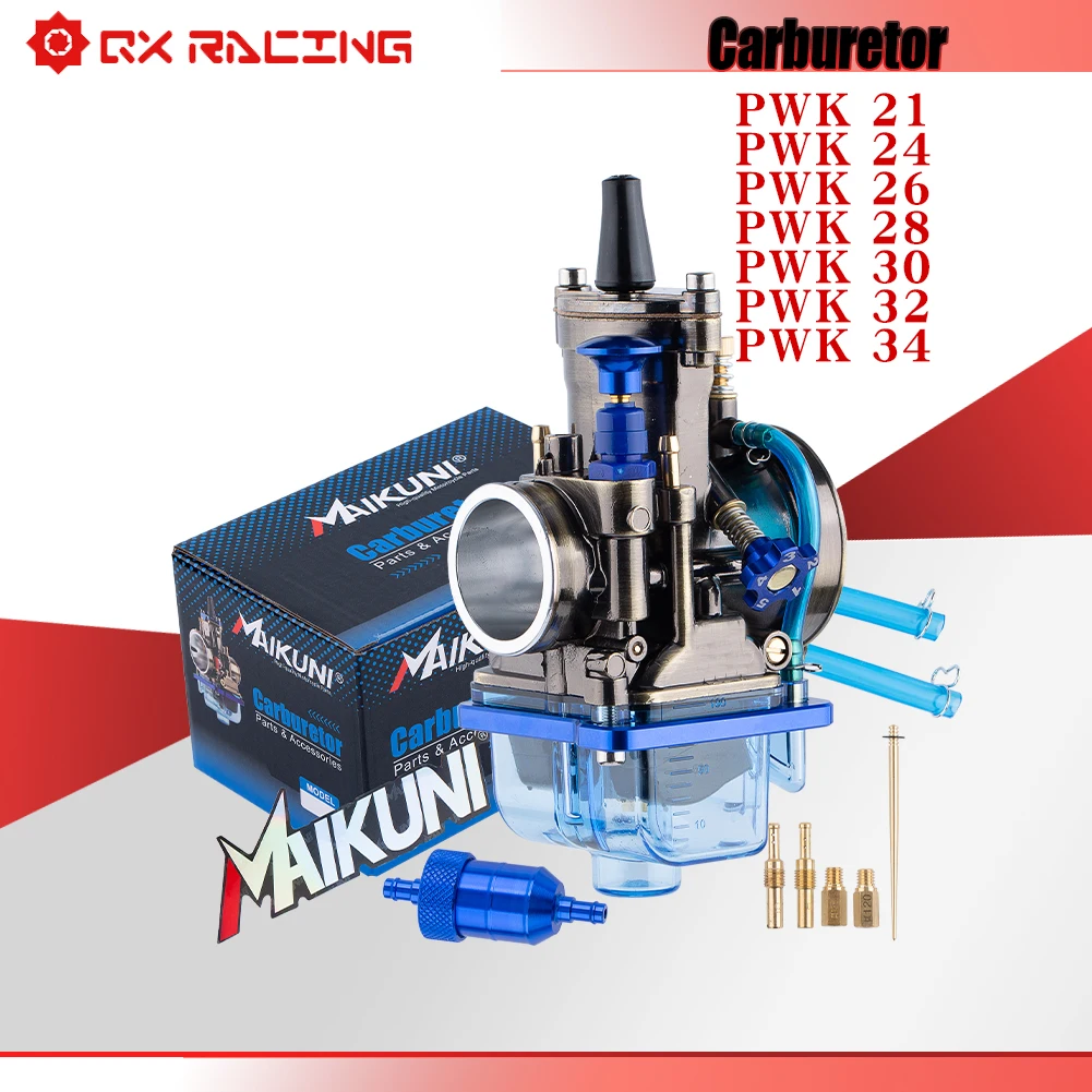 PWK 21 24 26 28 30 32 34 mm carburatore moto per Mikuni Maikuni OKO YZ85 Power Jet blu coperchio trasparente ciotola universale