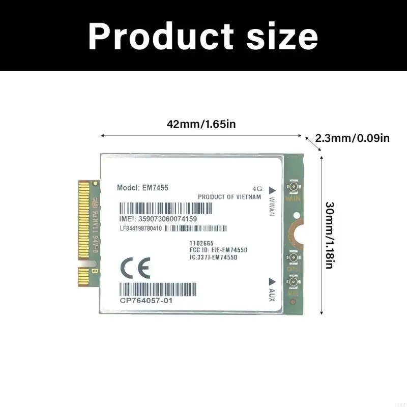 900F EM7455 LTE Wireless Networking Card For Robotics USB Adapter Energy Efficient Miniature Size Wide Platform Compatibility