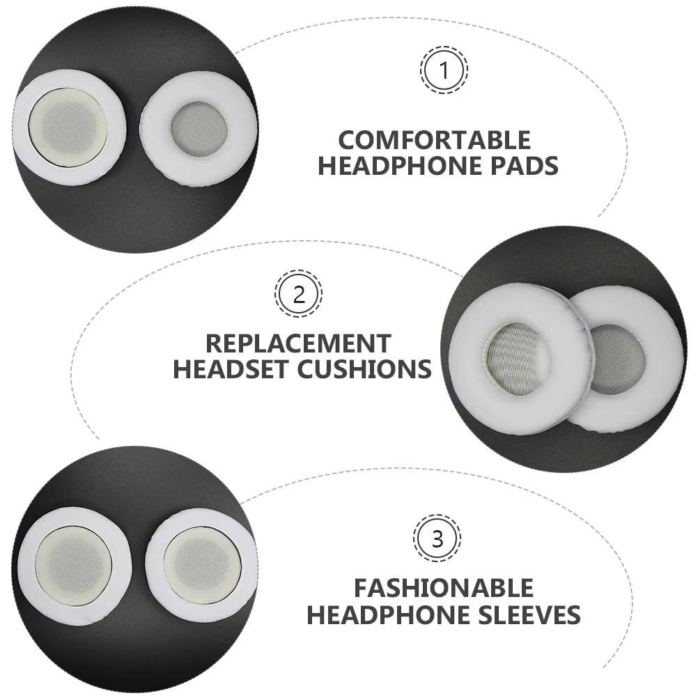 

1Pair Sponge Replacement Set Comfortable Headphone Pads Durable Noise Isolation Universal Headphone Cushions Practical Headset