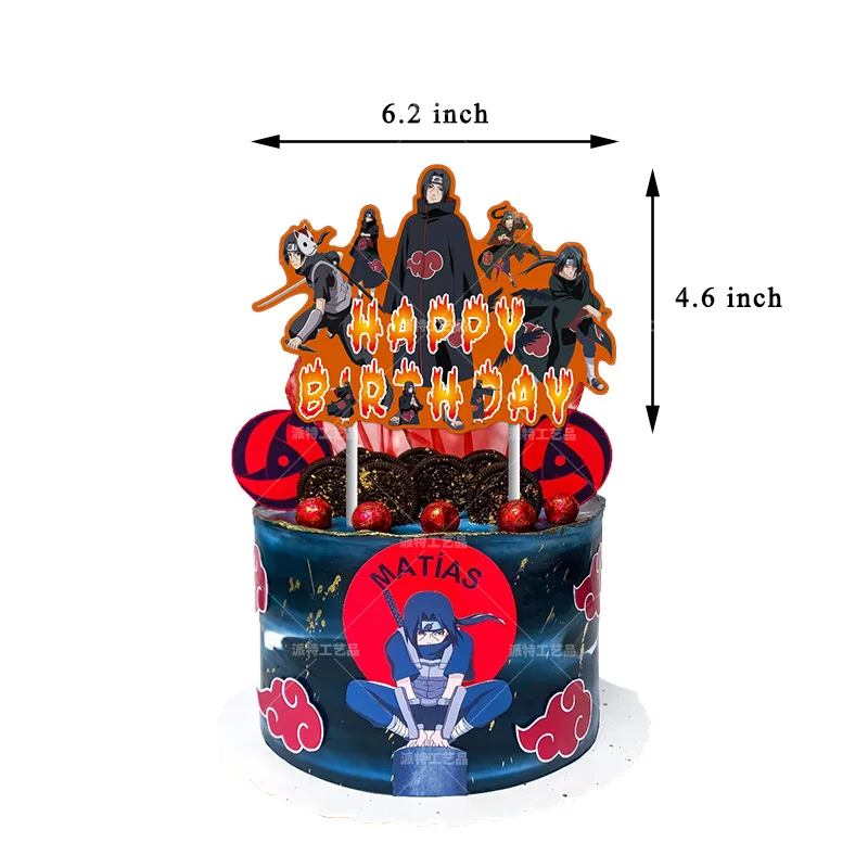 Naruto Uchiha Itachi Dekorasi Pesta Ulang Tahun Anak Laki-laki Peralatan Makan Sekali Pakai Piring Kertas Balon Cangkir untuk Perlengkapan Baby Shower Anak