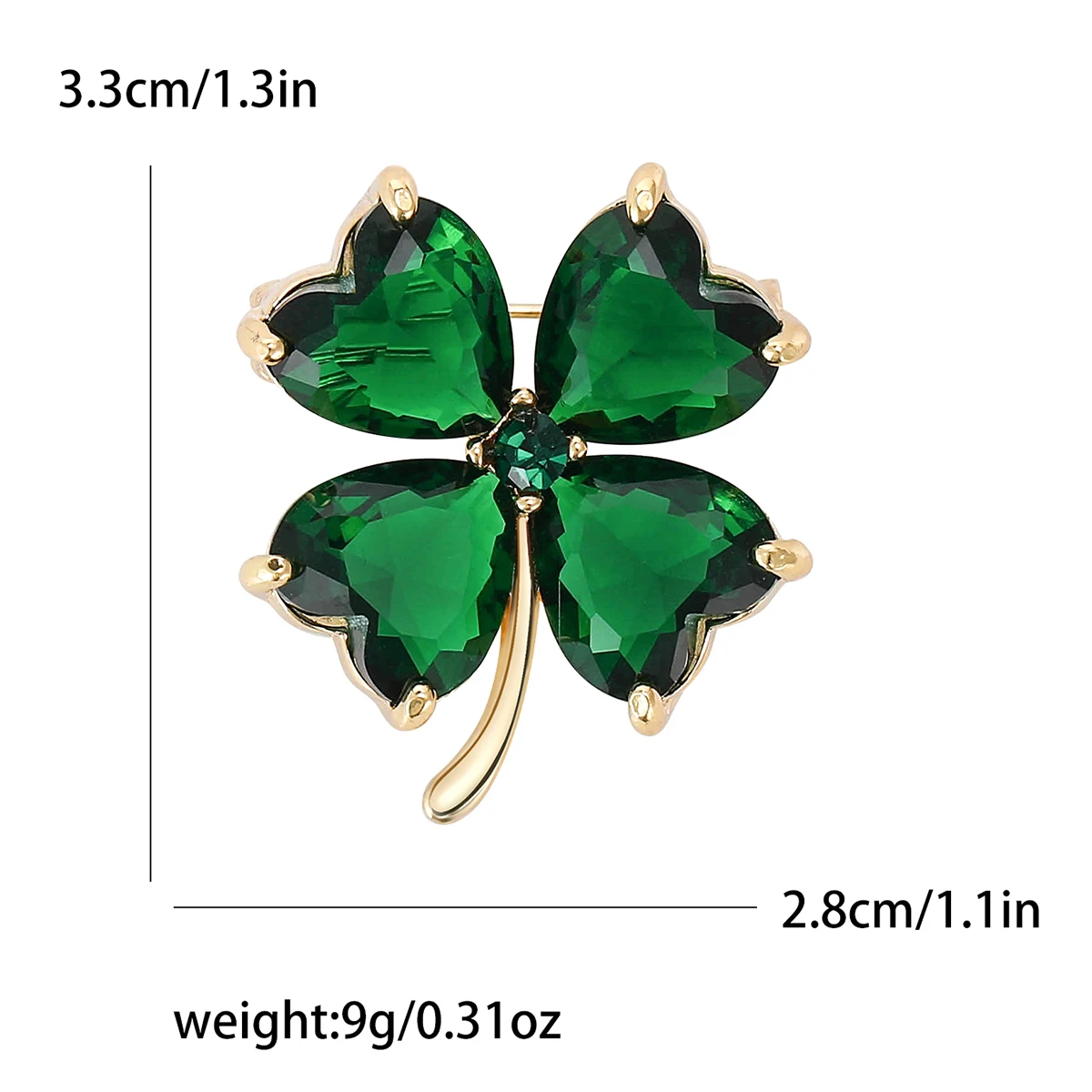 Broches de trébol de cuatro hojas de cristal para mujer, alfileres de hojas botánicas esmaltados Unisex, regalos para amigos y fiestas de oficina, accesorios de joyería