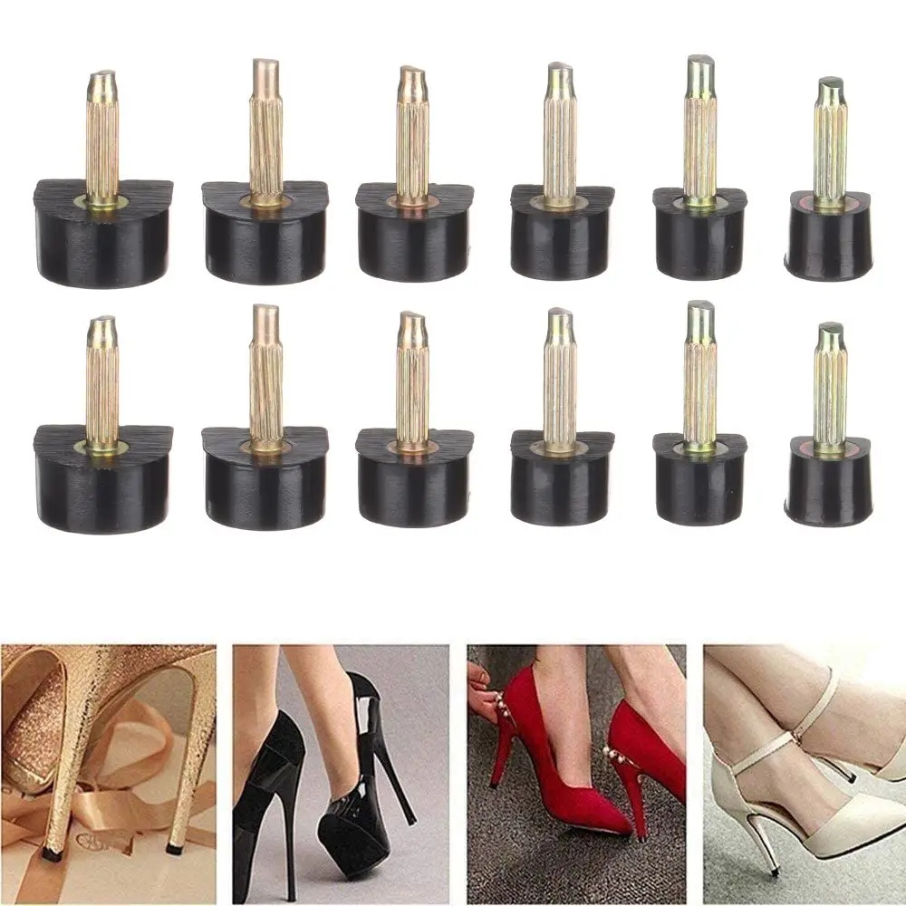 10pcs Black Heel Stoppers Protect Shoe Repair High Heel Repair Pins High Heel Tips Taps Heels Tips Stiletto Replacement