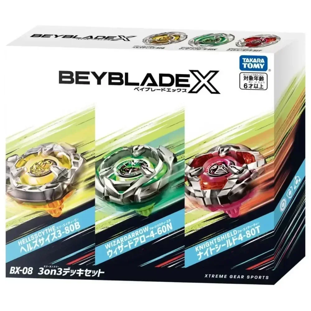 

Оригинальный набор палуб Takara Tomy Beyblade X BX-08 3on3
