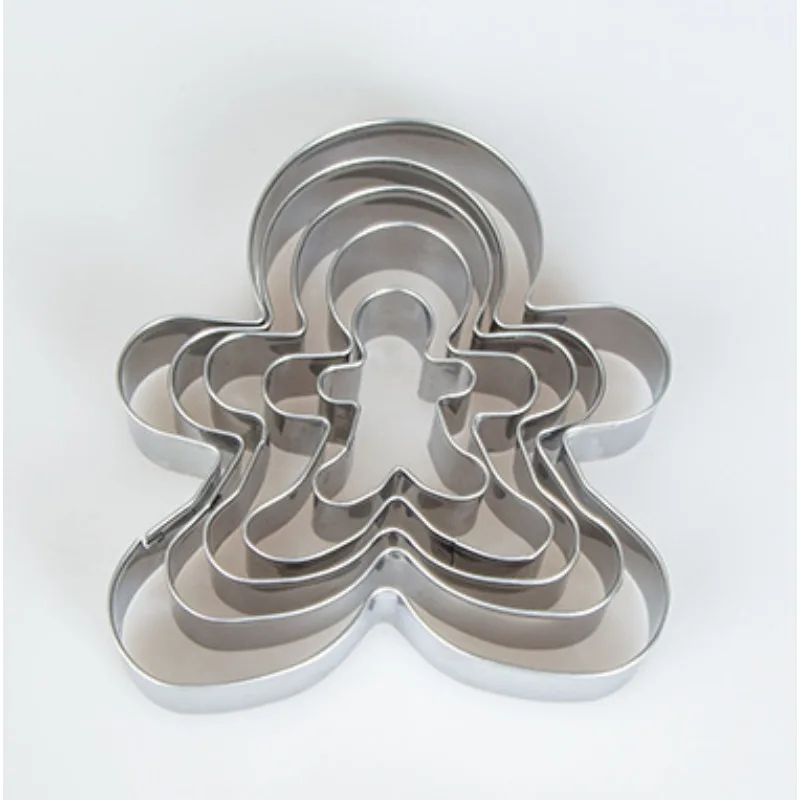 Christmas Cookie Cutter Tools Stainless Steel Gingerbread Men Shaped Holiday Biscuit Mold Kitchen Cake Decorating Tool GRSA889