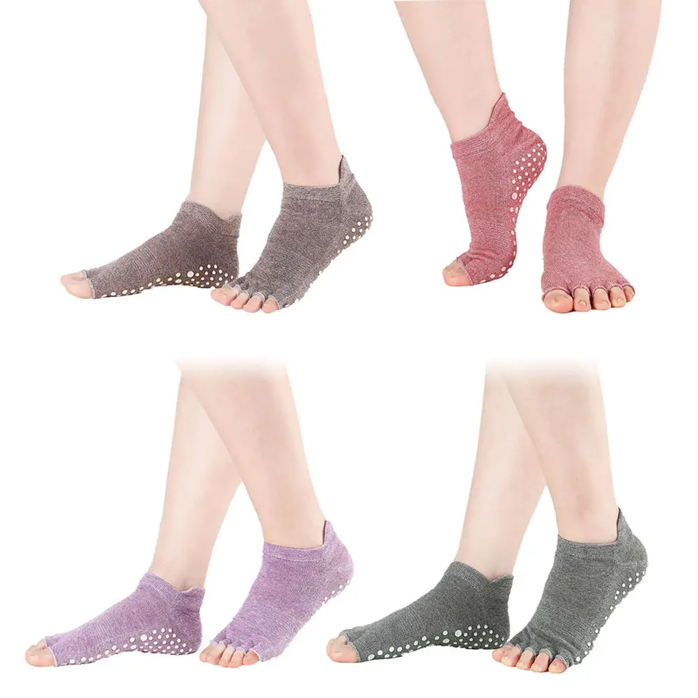 2Pairs Yoga Socks Women Cotton Non-slip Pilates Ballet Halloween Christmas Non Slip Yoga Socks Grip Yoga Socks Ballet Socks