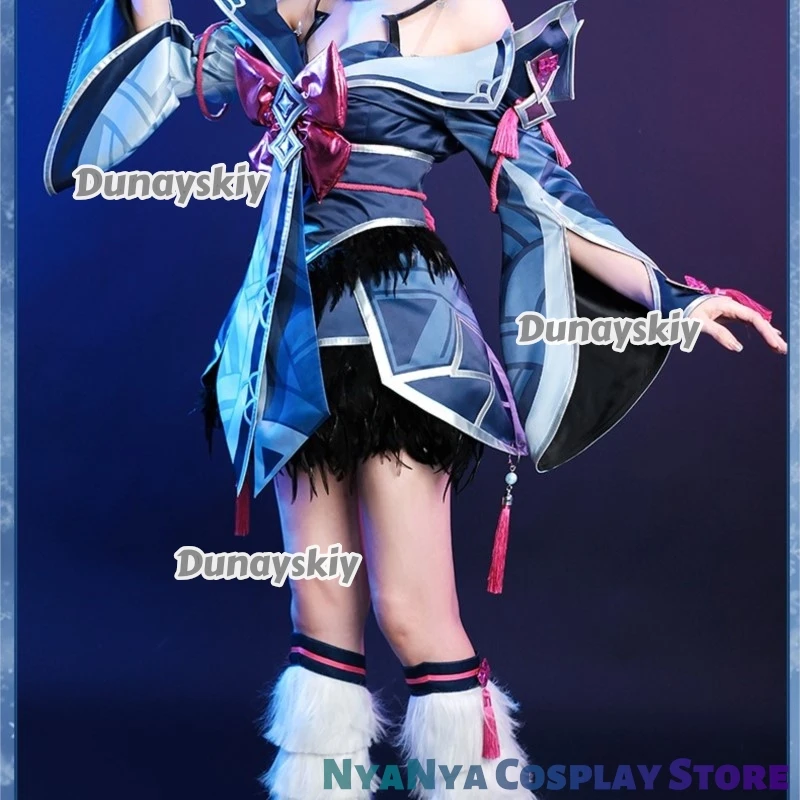 LOL Cosplay Pure Snow Moon Ahri Nine Tailed Fox Cosplay ktaJogo Anime Outfit Halloween Role Play Natal