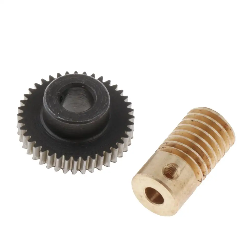 Precision Brass Worm Wheel 0.5 Module and Gear Shaft Compact Transmission Parts for Worm Gearbox with Dc Motor Makers and Hobby