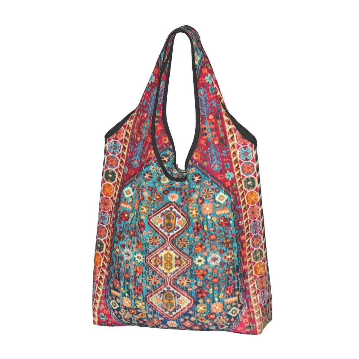 

Funny Printed Oriental Colored Traditional Antique Moroccan Style Tote Shopping Bag Portable Shoulder Shopper Bohemian Handbag