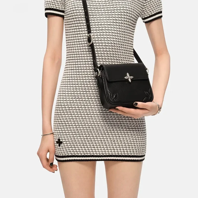 SMFK Bird Bag for Women Cowhide Shoulder Bag Fashion Advanced Luxury Crossbod Bags Vintage Lady Shopping Bags 2023 New Design
