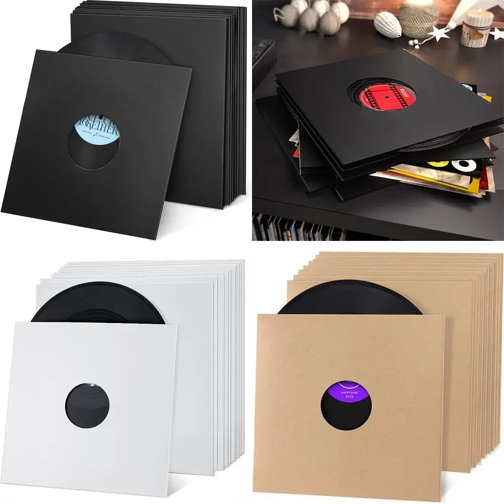 

New 7/10 Inch Vinyl Records Sleeve Kraft Paper Reusable LP Vinyl Record Cover Square Record Storage Bags