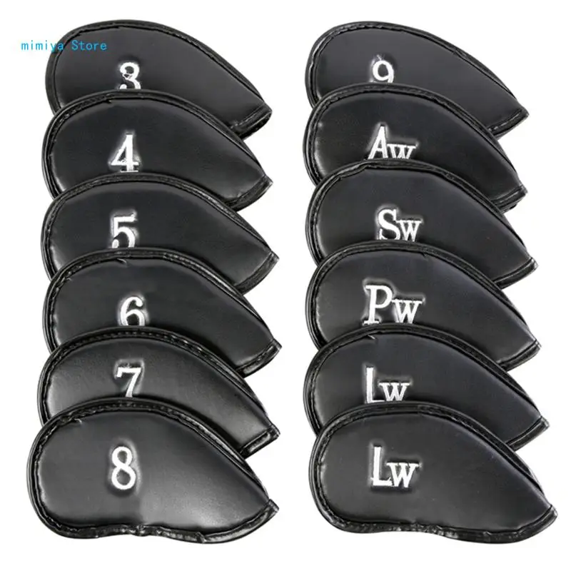 

pipi 12Pcs Golfs Head Cover PU Golfs Club Cover Iron Headcover Golfs Club Head Cover