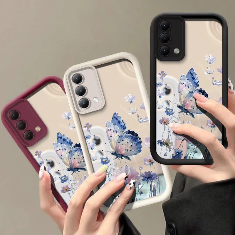 Soft Silicone Shockproof Case For OPPO Reno 4 Lite 4F 4G 4Z 4 Pro 3 4 2Z 2F 2 Fashion Flower Butterfly Pattern Mirror Cover