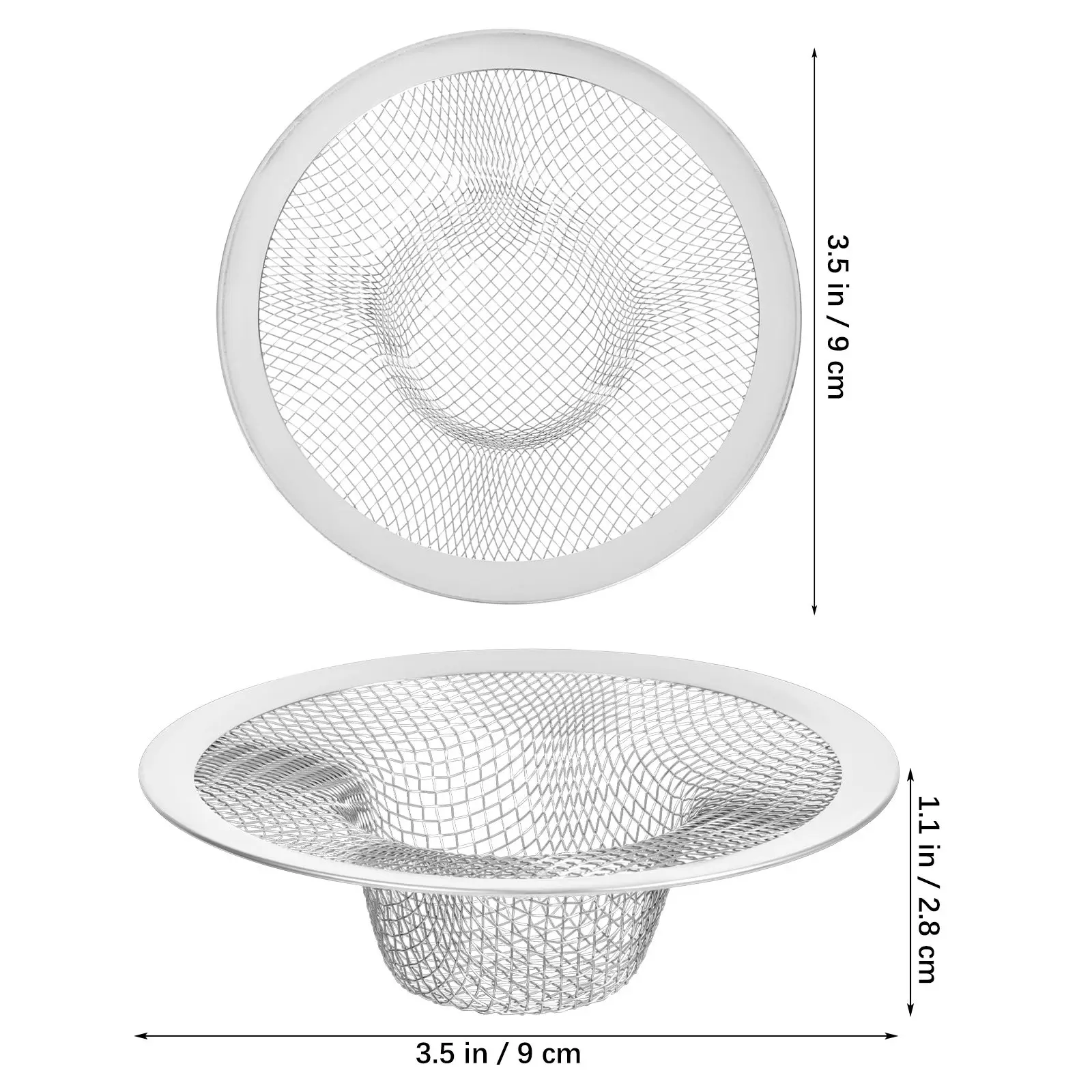 8Pcs Sink Strainers Stainless Steel Mesh Effective Filter Prevent Drain Clogging Kitchen Basin Drainer Metal Drain Filter