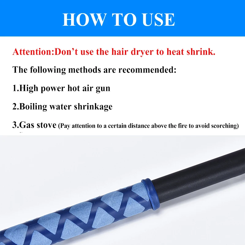 0.2M/1M Non-slip Heat Shrink Wrap Tubing Fishing Rod DIY 5 Colors Handle Insulation Waterproof Racket Handle Grip 15-50MM