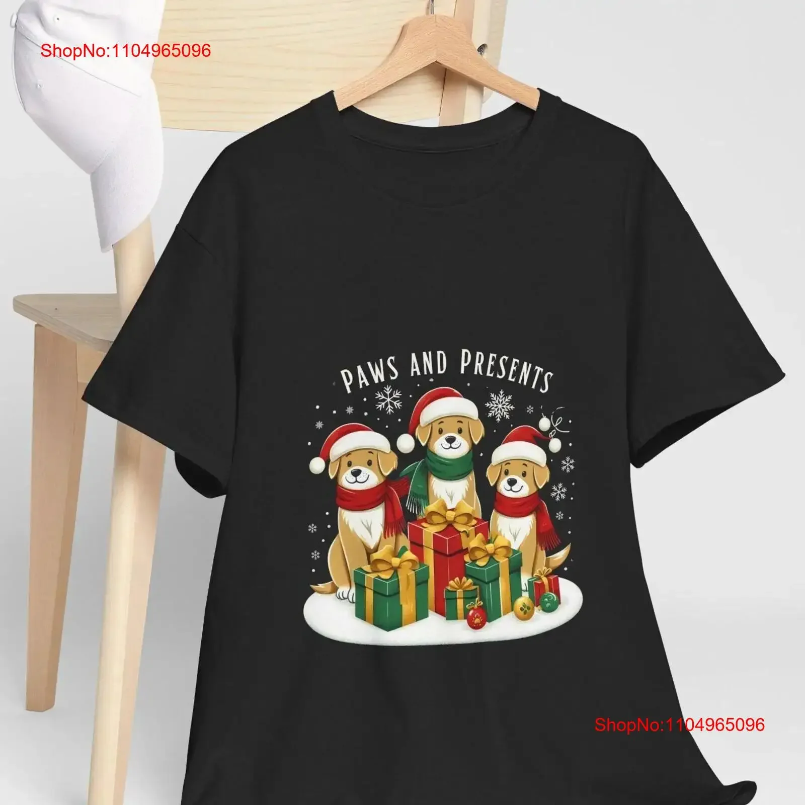

Cute Christmas Dog Trio T Shirt Holiday s and Dogs Festive Paws Presents Lovers vintage Washed Stylish Slightly Breathable