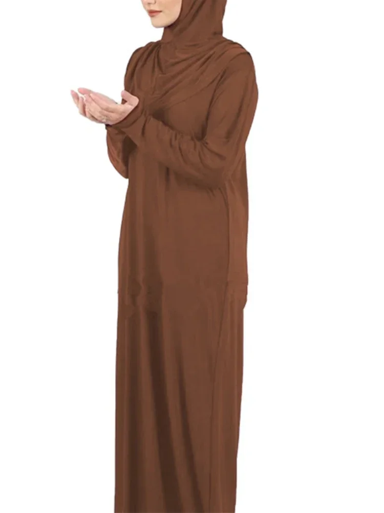 Eid ramadan vestido de oração hijab feminino muçulmano abaya jilbab vestuário de oração dubai robe islâmico longue femme kaftan niqab vestidos