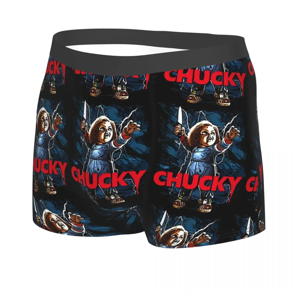 Chucky Child's Play Doll Man's Boxer Briefs Underpants Horror Movies Highly Breathable High Quality Sexy Shorts Gift Idea