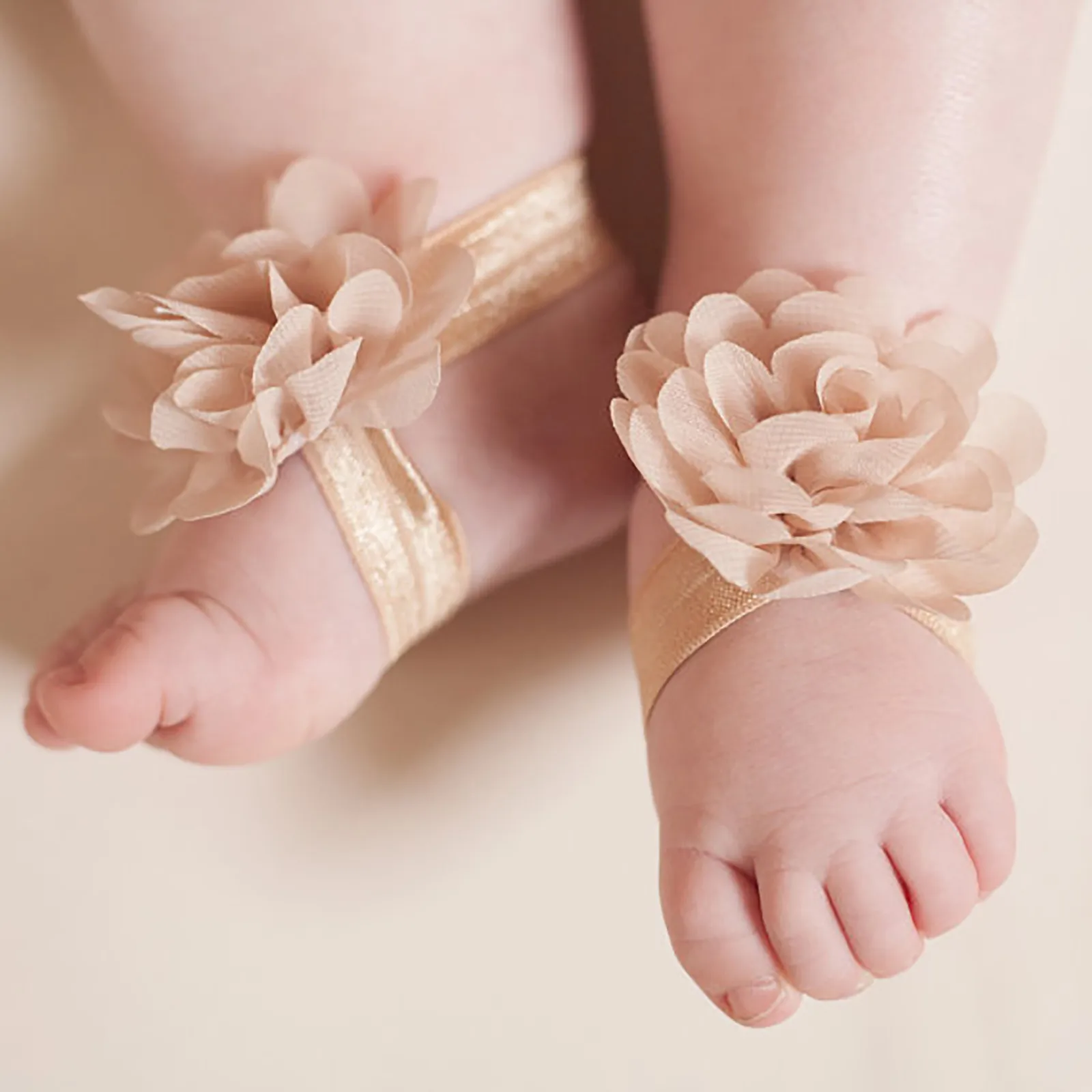 Босоножки из шифона для девочек, однотонные сандалии с босоножками, аксессуары для новорожденных девочек, младенцев
