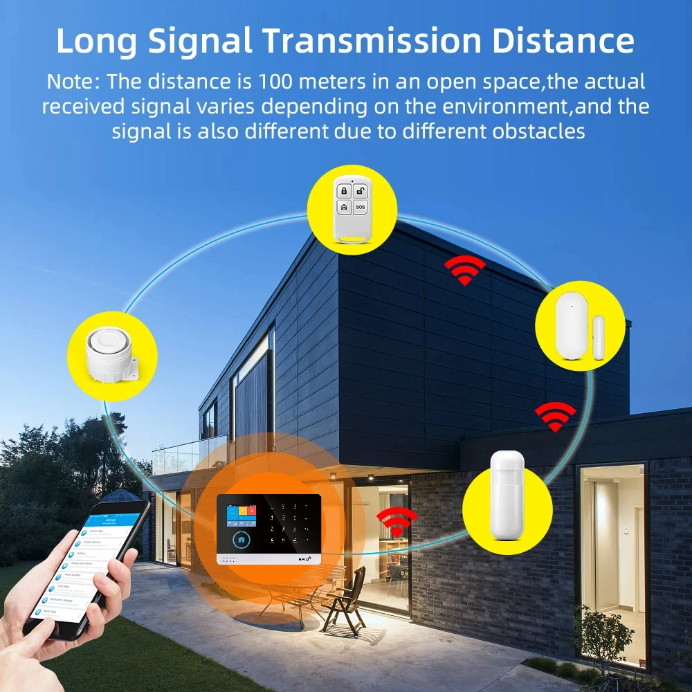 Sistema de alarma WiFi 4G, Control por aplicación Tuya Smart Life para alarma de seguridad para el hogar, Sensor PIR, Sensor de puerta, Kit de hogar