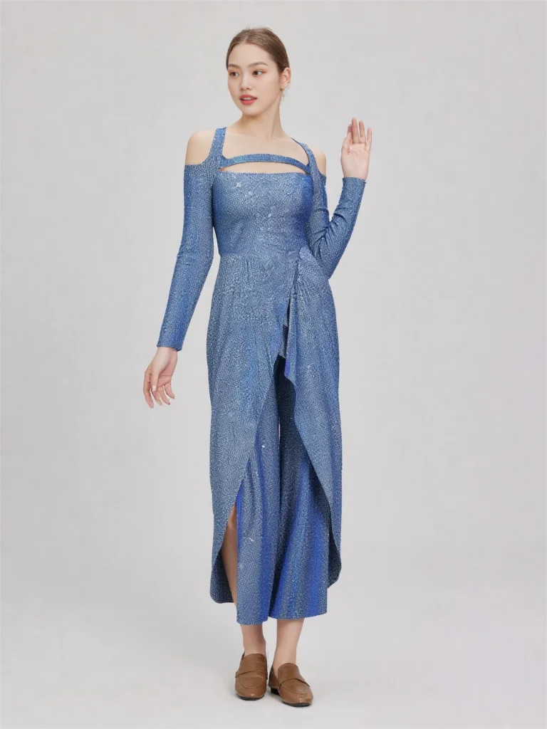 Women's Dressy Jumpsuit Fall One Piece Long Sleeve Belt Pockets Wide Leg Pants Elegant Wedding Romper Jumpsuit