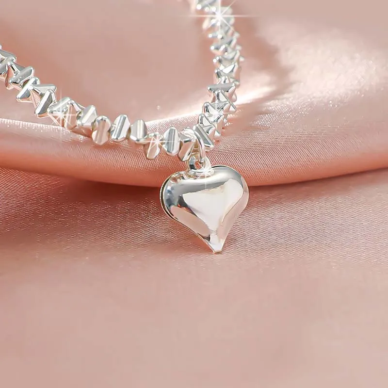 Einfaches Temperament funkelnde Fuß kette für Frauen Böhmen Kreuz Herz Anhänger verstellbare Kette Fußkettchen Nische Design Schmuck Geschenke – Detail 13