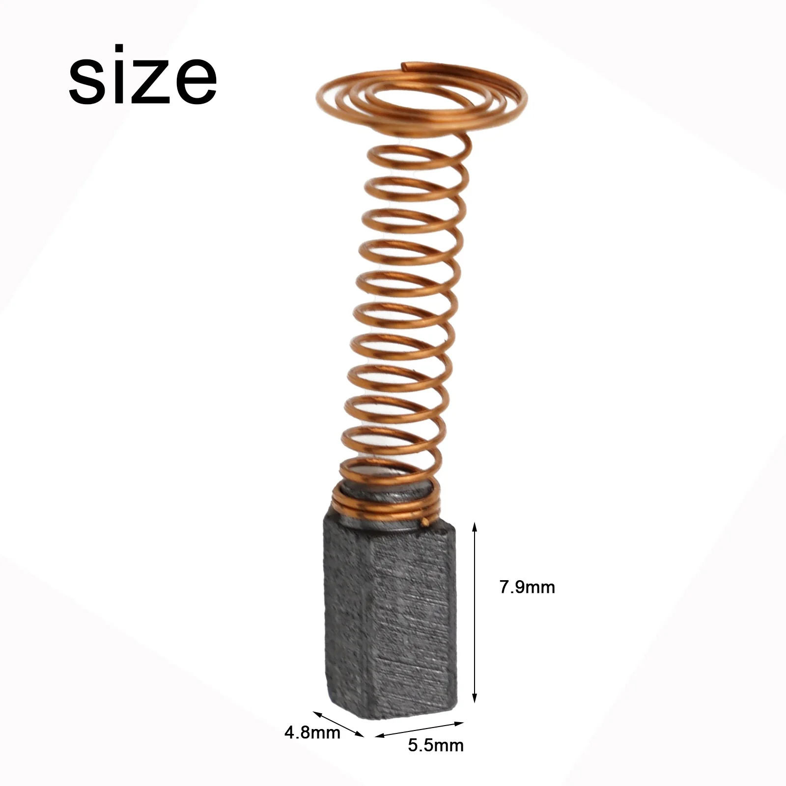 

Щетка с проволокой, карбоновая щетка для дрели, щетка с пружиной, 1 комплект, 7,9*5,5*4,8 мм, деталь электродвигателя