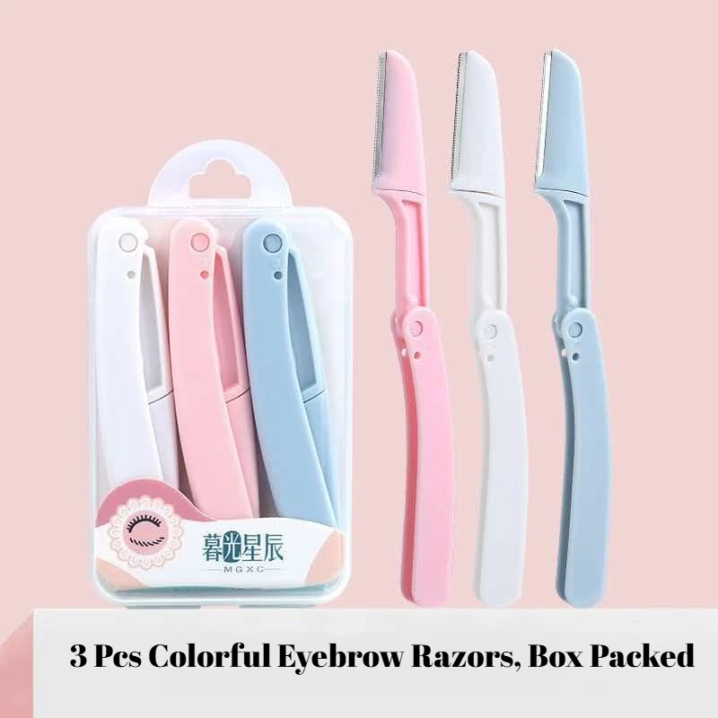 1/3pcs Ladies Pocketknife Eyebrow Profiler Hair Remover Shaper Shaver Facial Epilator Eyebrow Trimmer for Face Grooming