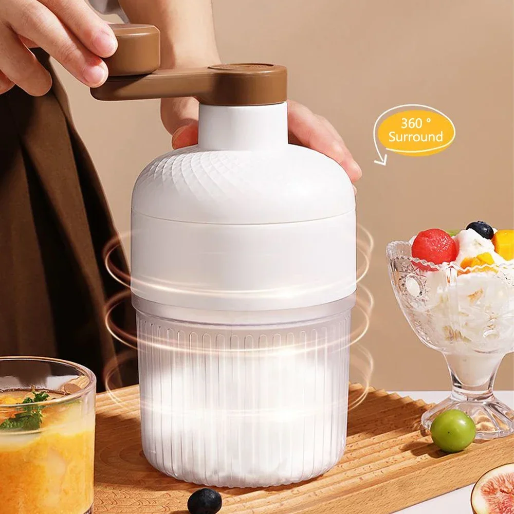 Mini Ice Crusher Portable Shaved Ice Machine Hand Operated Shaved Ice Milkshake Maker Household Smoothie Machine Kitchen Tool