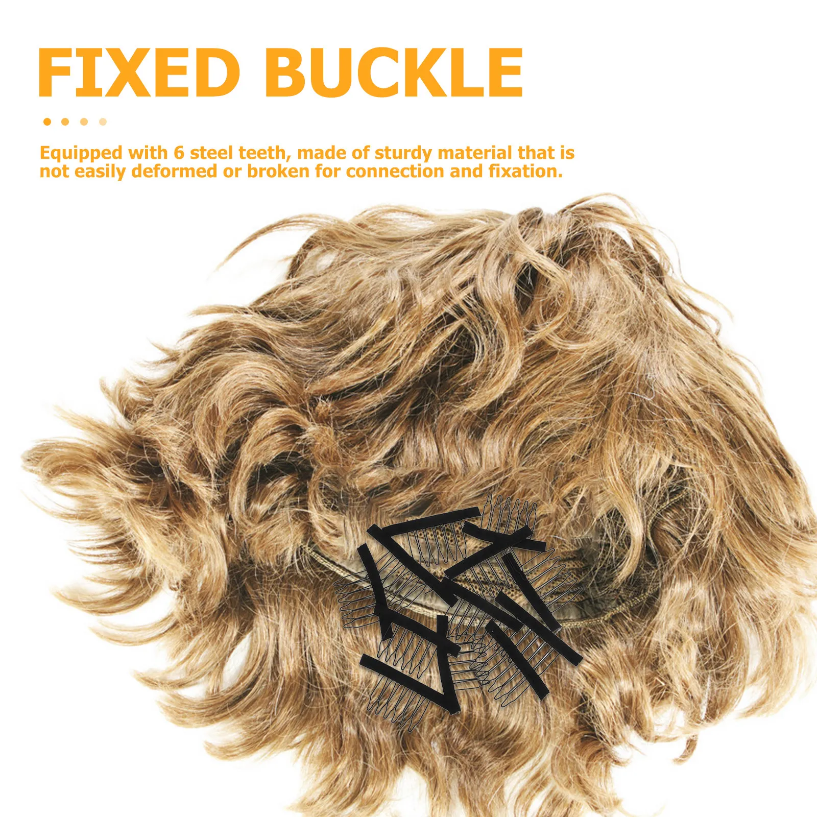 

12Pcs Clip 6 Teeth Steel Tooth for Lace Wigs Snap Comb Accessory Easy to Use in Beauty Salons Black Comb Clip