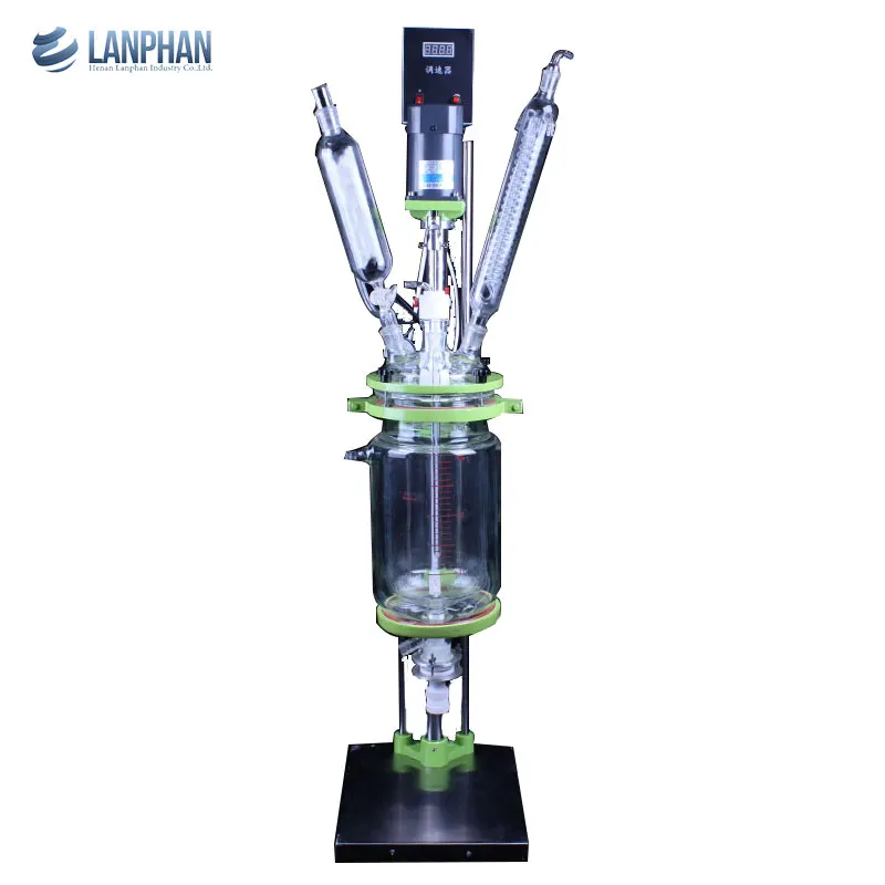 Jacket Heating 5L Bioreactor Lab Glass Tubular Reactor