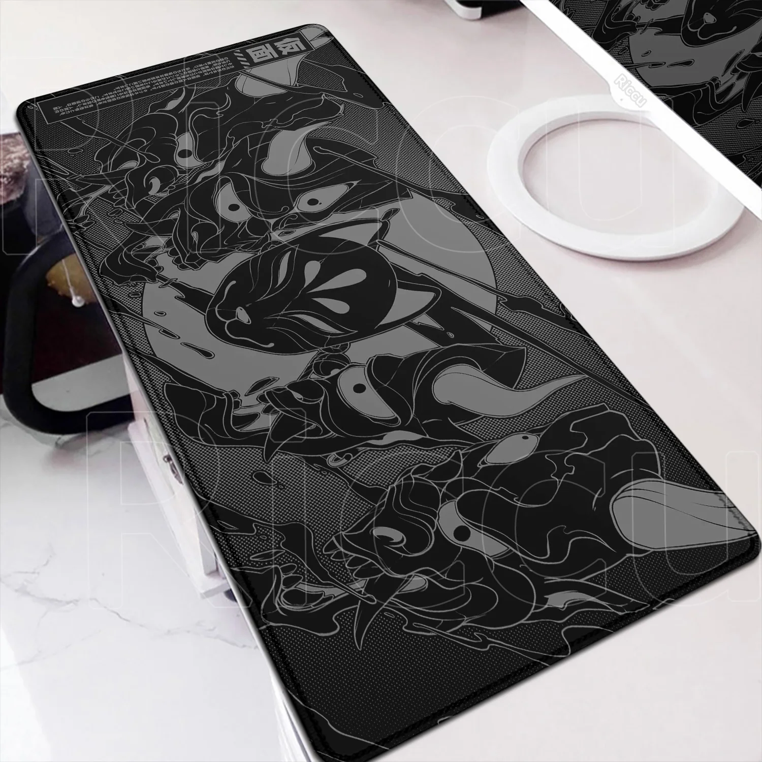 

Japanese Anime Black Oni Mouse Pad Computer Durable Deskmat XXL Non-Slip Rubber Large Size Playmat for Office Gaming Accessories