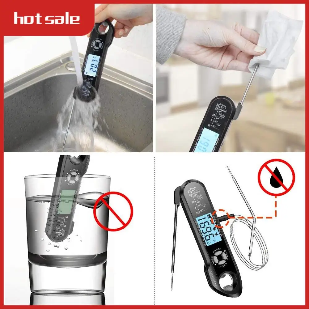 

BEAU-Meat Thermometer Dual Probe Instant Read Food Meat Thermometers For Cooking With Alarm Function And Backlight