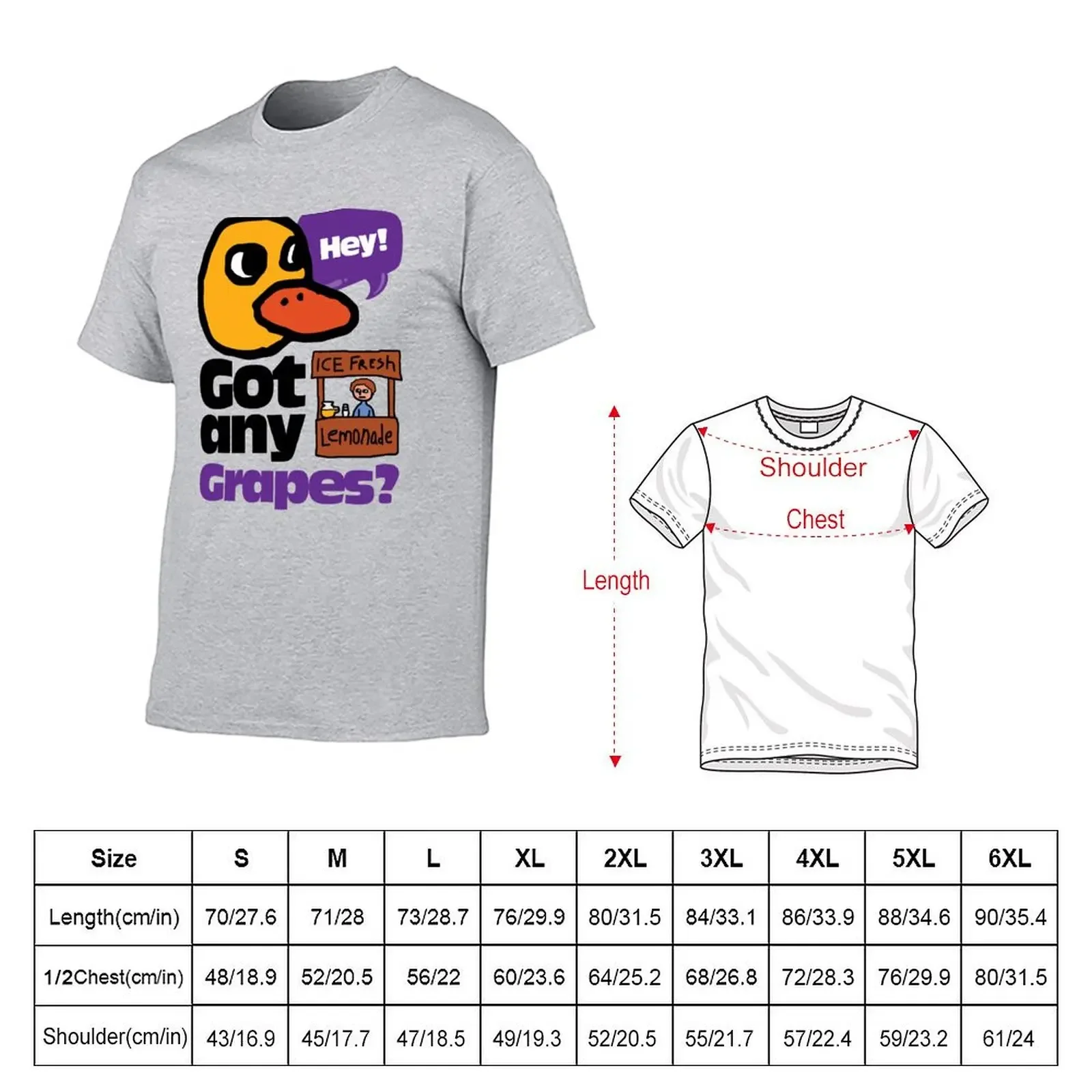 Hey! Got Any Grapes? T-shirt summer tops funnys blanks Men's clothing image 2