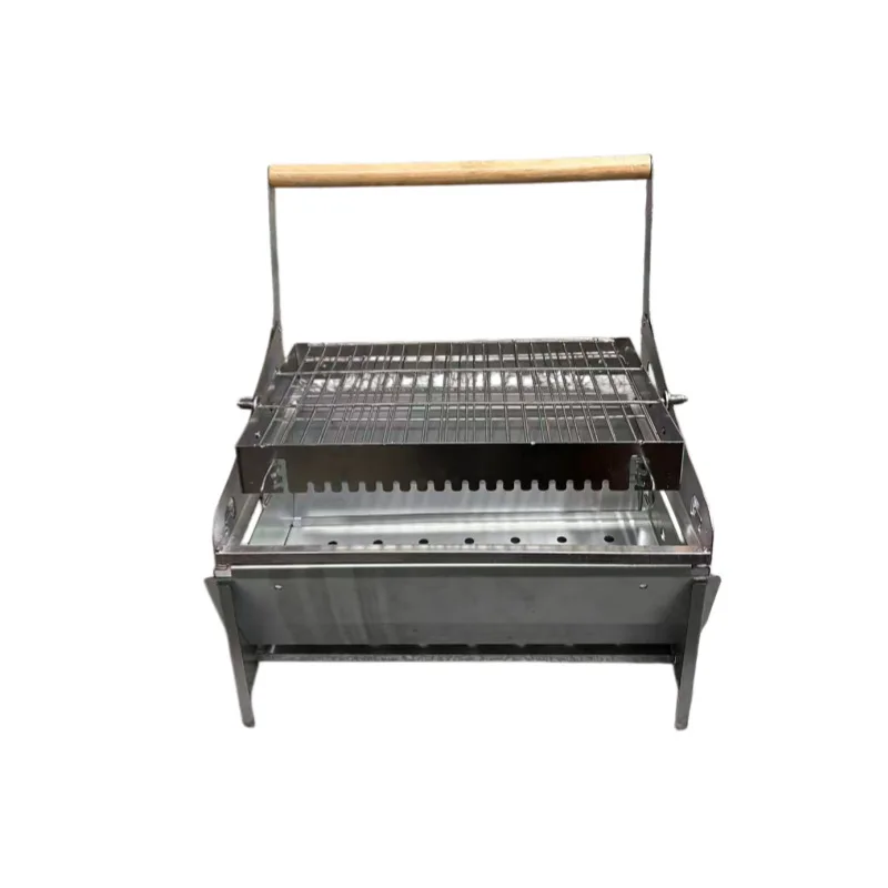 Removable Flip Grill Household Charcoal Grill Outdoor Fire Pit Brazier Gas Stove Rotating Mesh Grill