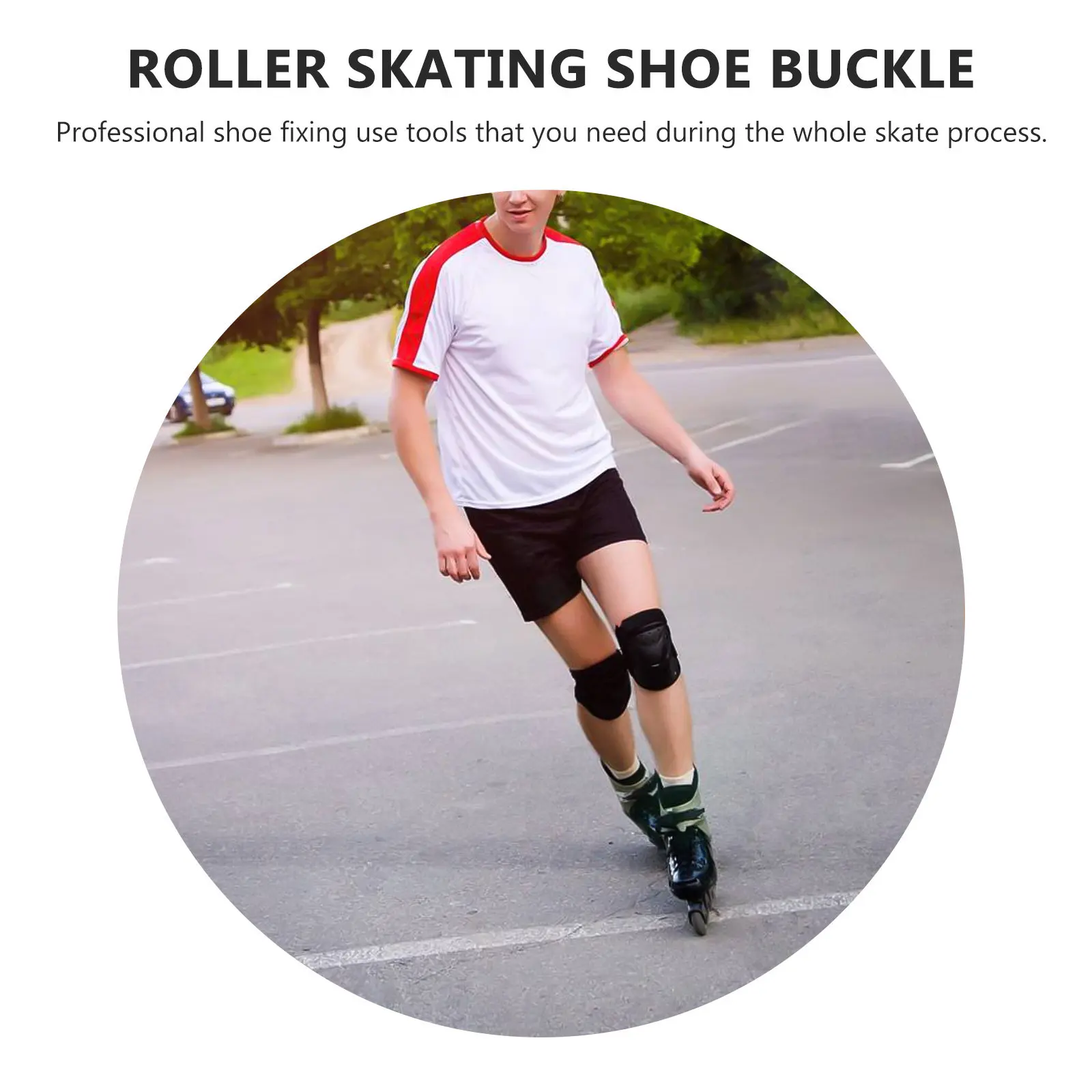 

1 set 1 Set Of Black Roller Buckle Strap With Screws Replaceable Skate Fixing Leash For Skates Accessories Roller Skate Supplies