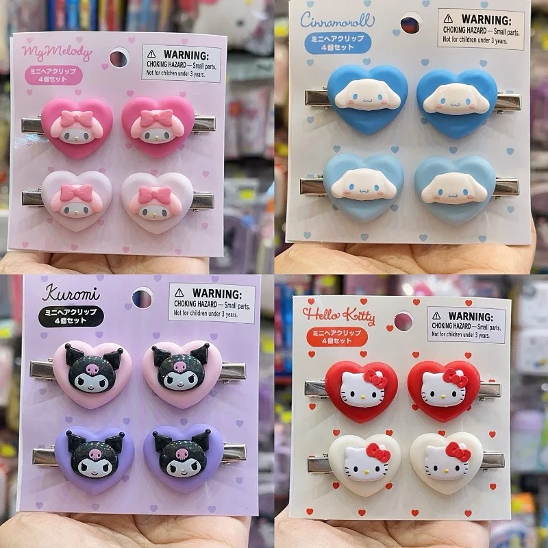

Original Japanese Hair Accessories Hair Clips Shark Clips Double Combs Mirrors Melody Kitty Kuromi Cinnamoroll Collectible Toys