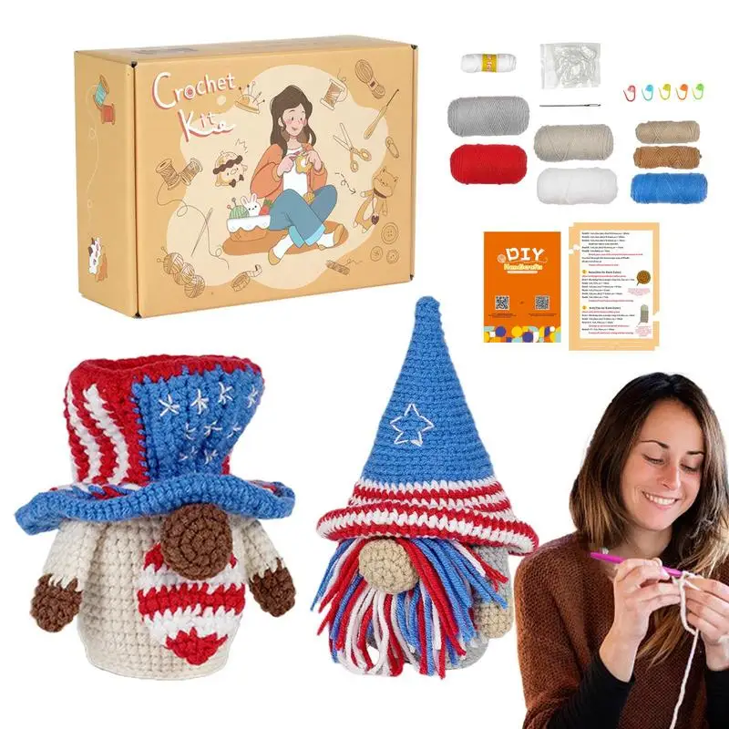 Crochet Starter Kit Step-By-Step Starter Kit Knitting Crochet Kit Beginner Portable Crochet Supplies With Yarn Crochet Set For