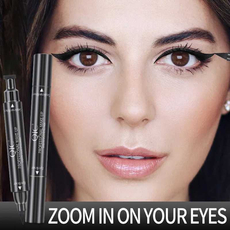 Zwarte Waterdichte Stempel Eyeliner Langdurige Gemakkelijk Te Dragen Vloeibare Eyeliner Matte Sneldrogende Eyeliner Pen Make-Up Cosmetica