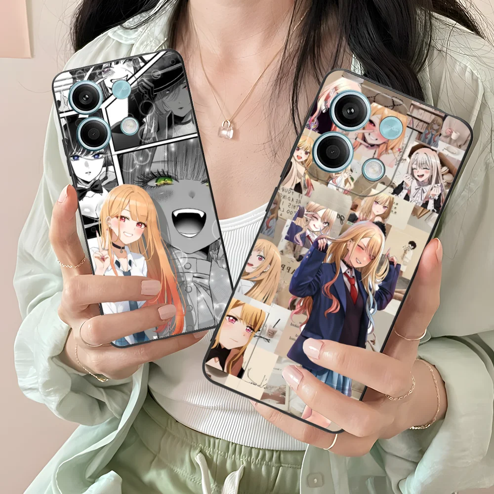 

Чехол для телефона Marin Dress с аниме для Xiaomi Redmi Note 14 13 12 11 10 9 S A Pro Plus Lite 5G, черный чехол для мобильных телефонов, смартфон