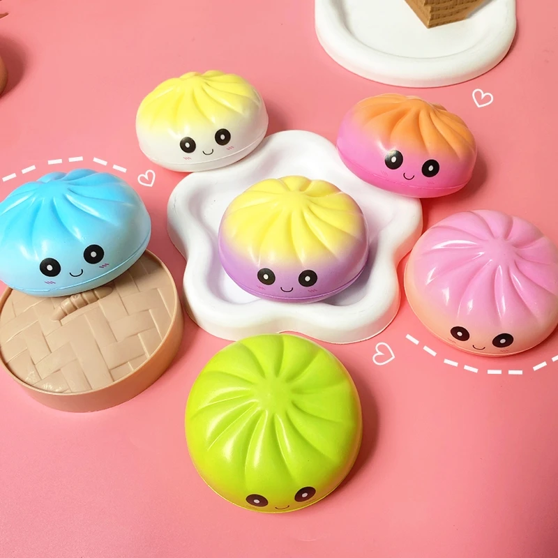 

Dumpling Squishy Bun Anti-Stress Squeeze Toys Slow Rebound Vent Soft Sensory Stress Ball Food Squishies Mystery Birthday Gift