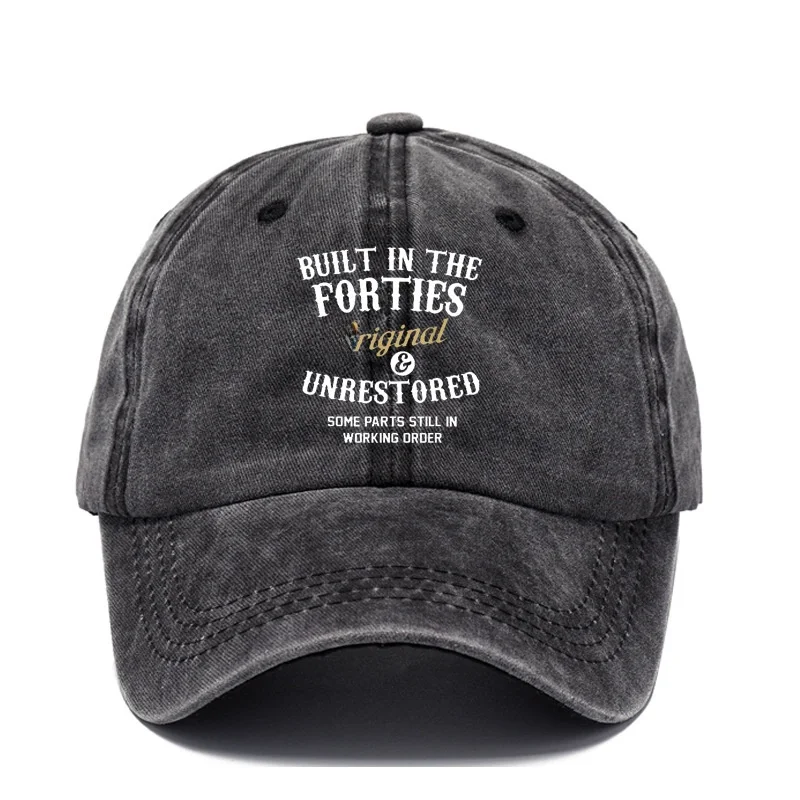 Waed Baseball Cap Vintage Distred Snapba Hat Men's Cotton Flat Top Cap Spring Summer Faion Simple Sle