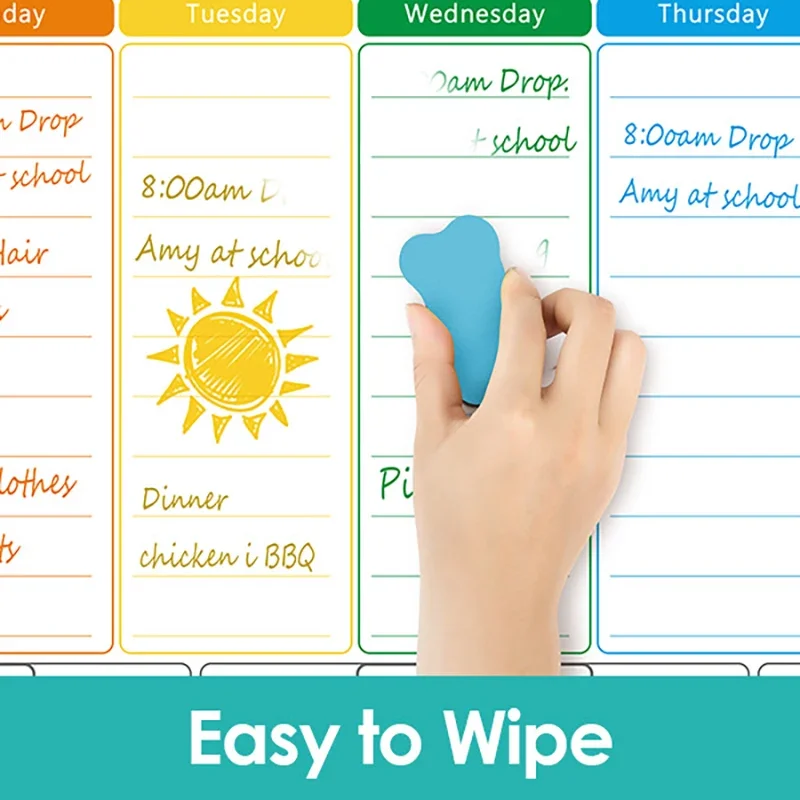 A3 Size Magnetic Dry Erase Weekly & Monthly Planner Whiteboard Blackboard Fridge Sticker Calendar