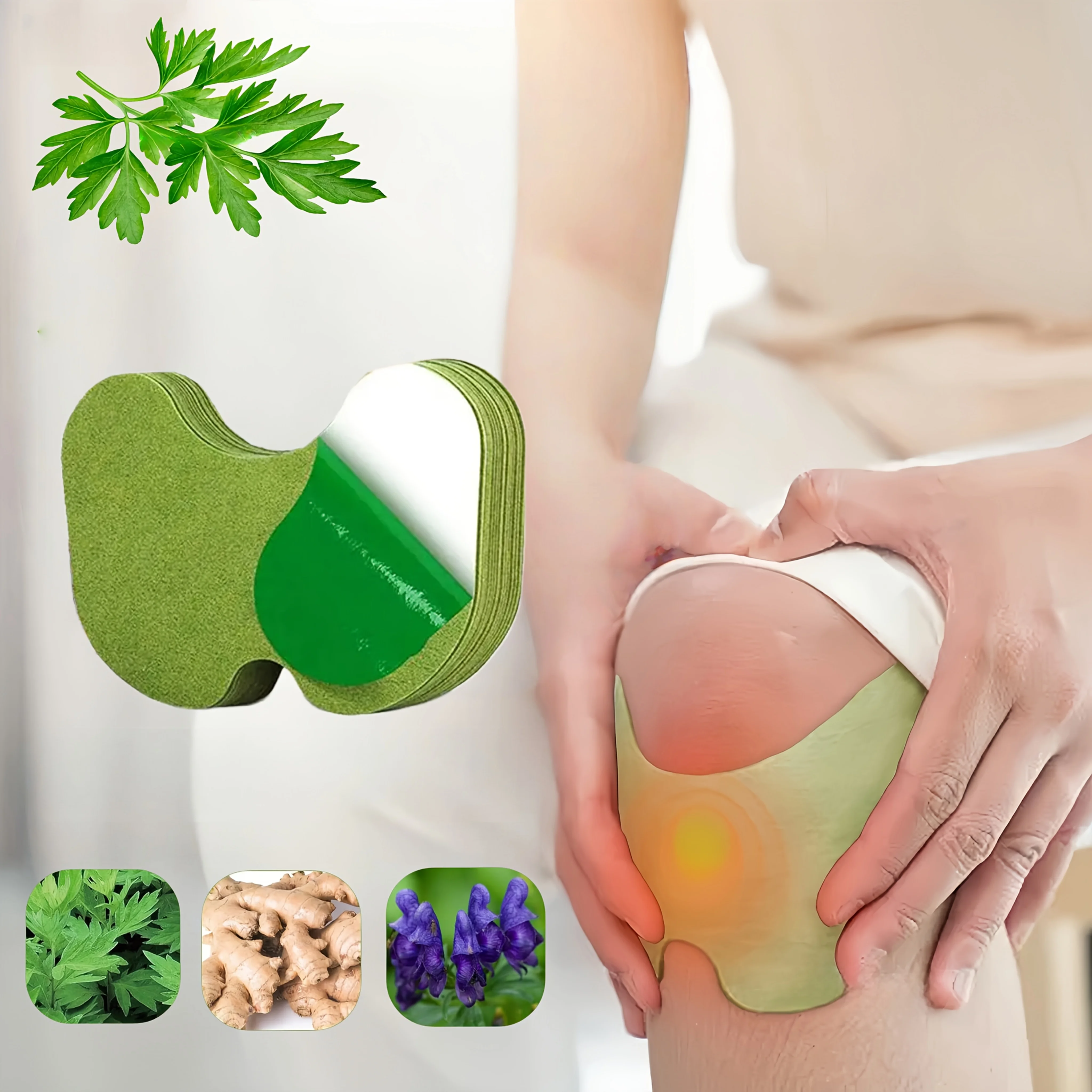 

72/60/36/6PCS Self-Heating Mugwort Knee Patches, Suitable for Knees, Shoulders, Neck and Back Joints Deep Heat