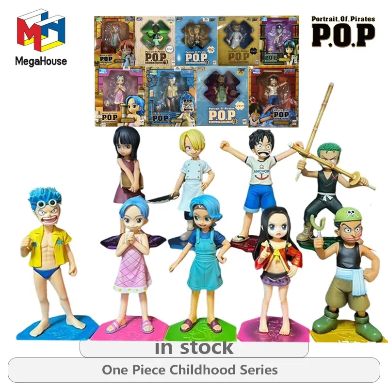 Megahouse Portrait Original. Parates série d'enfance Sanji \ Frankie \ Nami \ Robin \ Zoro \ Luffy pas figurine mobile Statue modèle jouets