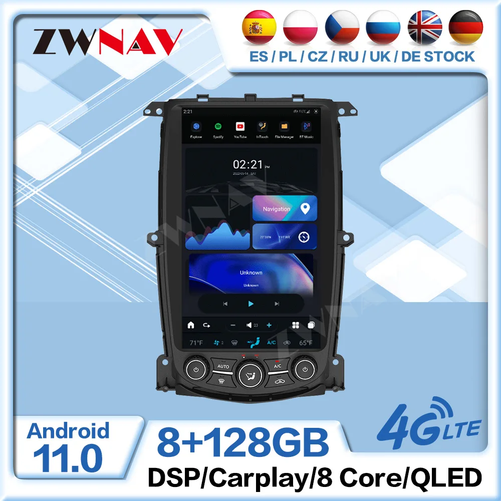 

Android 11 Carplay Car Radio 13.6 inch Touch Screen For Nissan 370z 2009-2021 GPS Navigation Multimedia Player Head Unit Auto