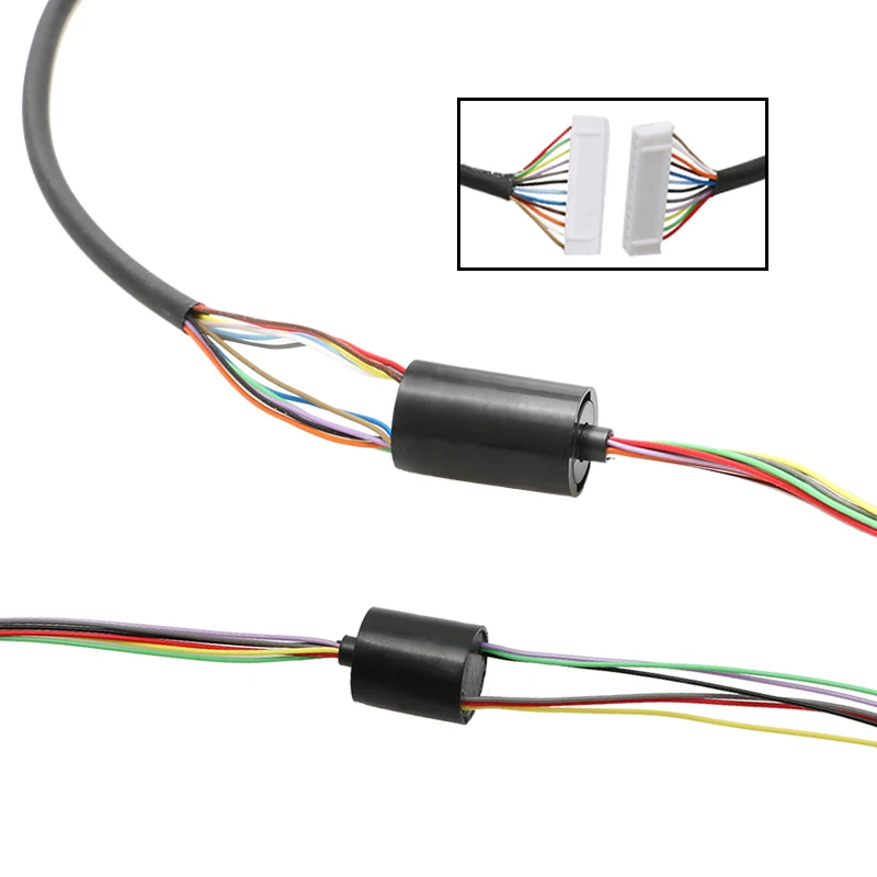 1PCS 6/12 Wires Flange Conductive Micro Slip Ring 360° Rotation with Terminal Connector 2A 220VDC/240VAC 250RPM Double Contact