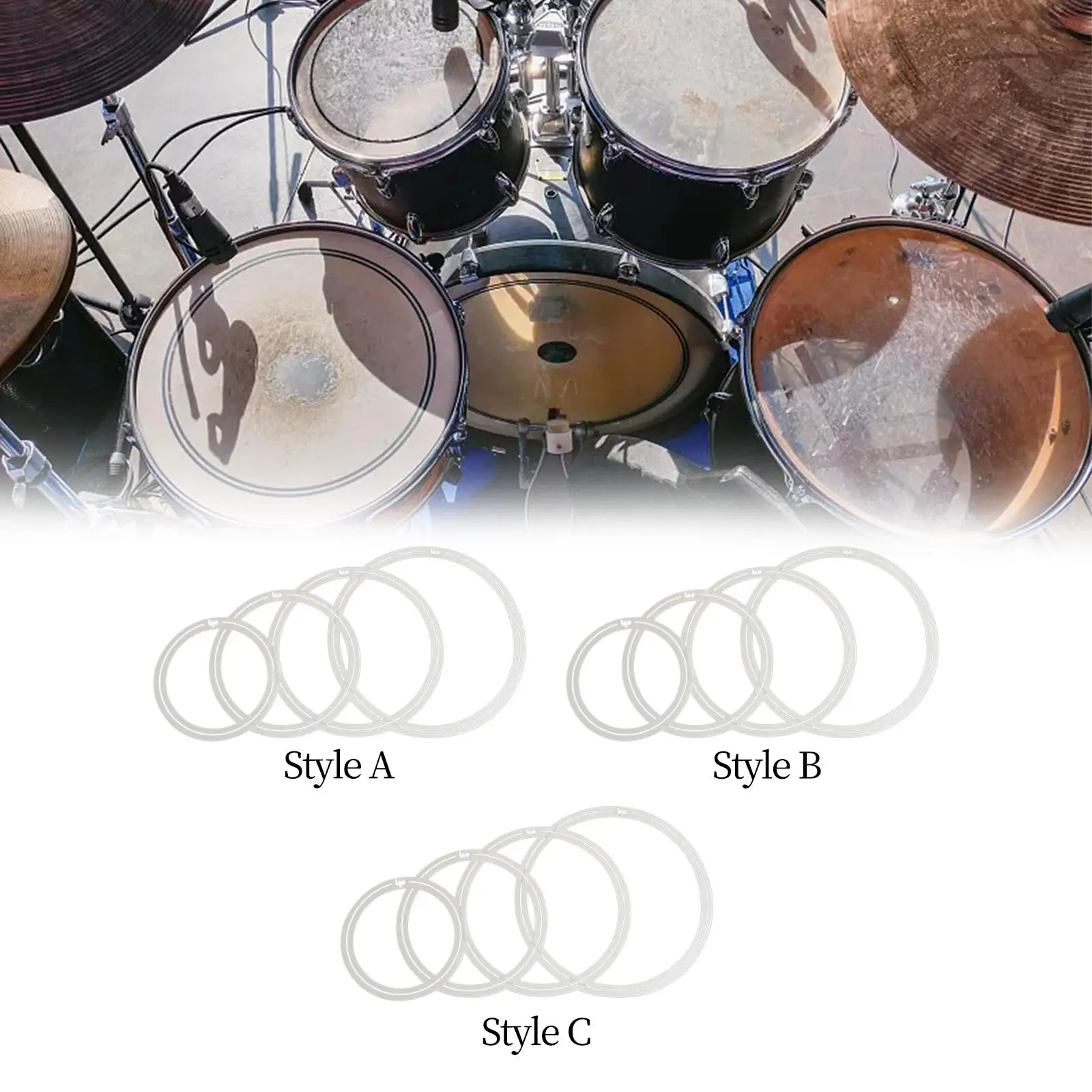 4x Dampening Drum Mute Rings Professional Accessory Practical Drum Parts Drum Mufflers Percussion Accessories Snare Drum Rings