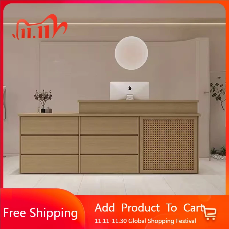 

Wood Modern Reception Desks Shop Beauty Bar Luxury Hotel Restaurant Reception Desks Executive Comptoire Accueil Trendy Furniture